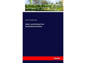 9783742813176 - Hand- und Lehrbuch der Staatswissenschaften - Kuno Frankenstein Kartoniert (TB)