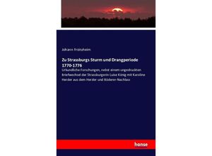 9783742872746 - Zu Strassburgs Sturm und Drangperiode 1770-1776 - Johann Froitzheim Kartoniert (TB)