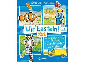 9783743215627 - Wir basteln! XXL - Die schönsten Motive zum Malen Ausschneiden und Kleben (blau) Kartoniert (TB)