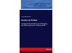 9783743377127 - Dryden als Kritiker - Franz Weselmann Kartoniert (TB)