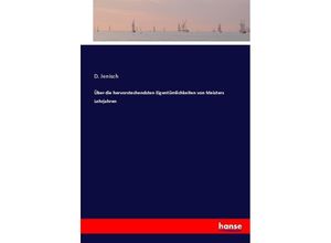 9783743395831 - Über die hervorstechendsten Eigentümlichkeiten von Meisters Lehrjahren - D Jenisch Kartoniert (TB)