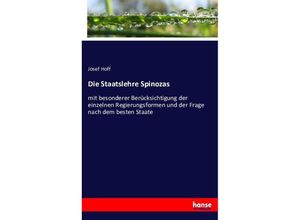 9783743445352 - Die Staatslehre Spinozas - Josef Hoff Kartoniert (TB)