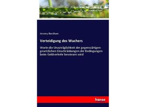 9783743614116 - Verteidigung des Wuchers - Jeremy Bentham Kartoniert (TB)