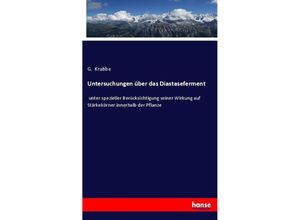 9783743649675 - Untersuchungen über das Diastaseferment - G Krabbe Kartoniert (TB)