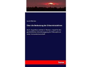 9783743669758 - Über die Bedeutung der Erkenntnisslehren - Jacob Merten Kartoniert (TB)