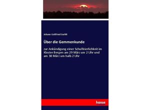 9783743673656 - Über die Gemmenkunde - Johann Gottfried Gurlitt Kartoniert (TB)