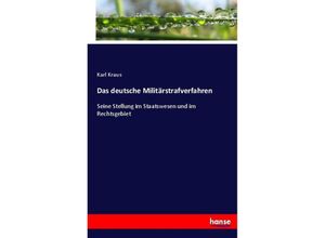 9783744682749 - Das deutsche Militärstrafverfahren - Karl Kraus Kartoniert (TB)