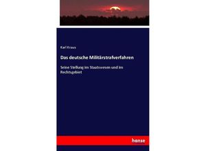 9783744682756 - Das deutsche Militärstrafverfahren - Karl Kraus Kartoniert (TB)