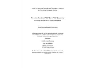 9783745058079 - The effect of combined PDGF-B and PDGF-C deficiency on mouse development and brain vasculature - Amrei Aufderheide Kartoniert (TB)