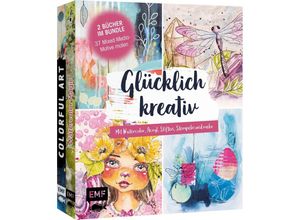 9783745919691 - Glücklich kreativ - Zwei Bücher im Bundle 37 Mixed-Media-Motive malen - Susanne Rose Andrea Gomoll-Wünsche Kartoniert (TB)