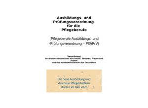 9783748527398 - Ausbildungs- und Prüfungsverordnung für die Pflegeberufe - Peter - Frühwald Kartoniert (TB)