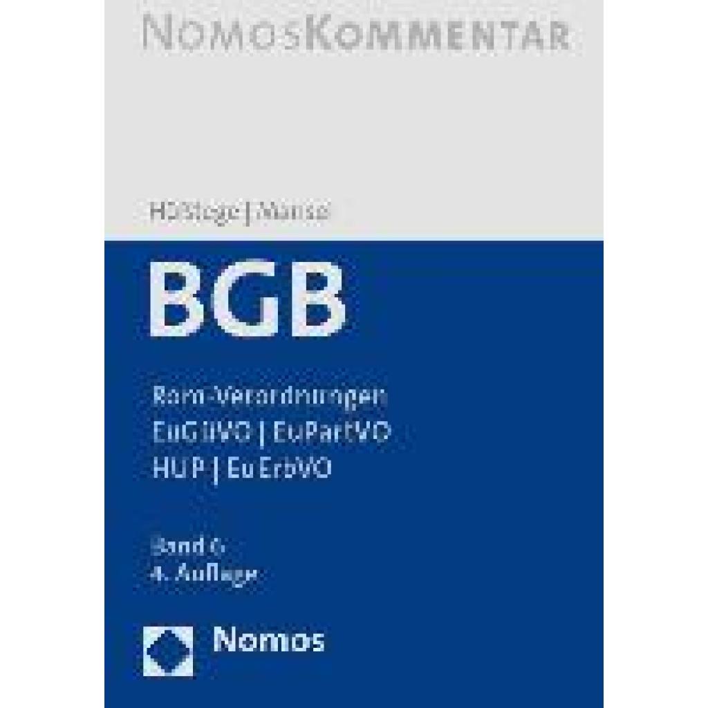 9783756001040 - Bürgerliches Gesetzbuch Rom-Verordnungen - EuGüVO - EuPartVO - HUP - EuErbVO