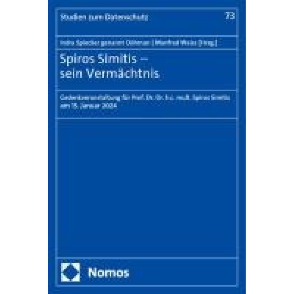 9783756018055 - Spiros Simitis - sein Vermächtnis