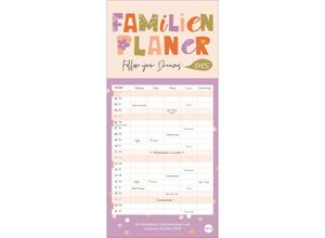 9783756405930 - Familienkalender 23445 DESIGN 21x45cm Mit Schulferien 2 Stundenpläne- 3-Monats-Ausblick Januar bis März 2026 2025 97837564