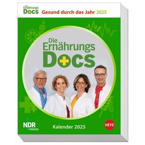 9783756409105 - Abreißkalender 23555 Die Ernährungs-Docs-Gesundheit durch das Jahr 14x11cm Tagesabreißkalender 2025 9783756409105 Heye