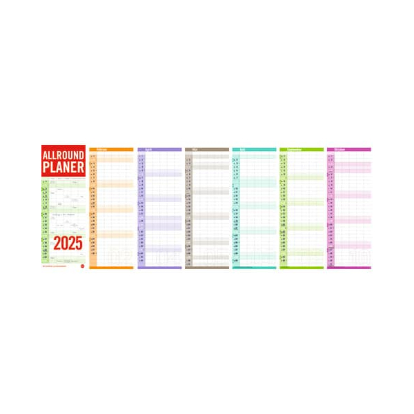9783756410859 - Familienkalender 22177 Allround Vertical 1 Monat   1 Seite ( 5 Spalten ) 5 Spalten 245x69cm 2026 9783756410859 Heye