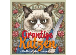 9783757548667 - Grantige Katzen Malbuch für Erwachsene Graustufen - Monsoon Publishing Kartoniert (TB)