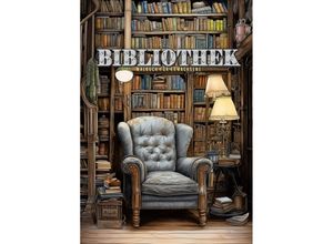 9783758424502 - Bibliothek Malbuch für Erwachsene - Monsoon Publishing Musterstück Grafik Kartoniert (TB)