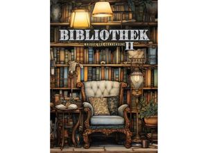 9783758437489 - Bibliothek Malbuch für Erwachsene 2 - Monsoon Publishing Musterstück Grafik Kartoniert (TB)