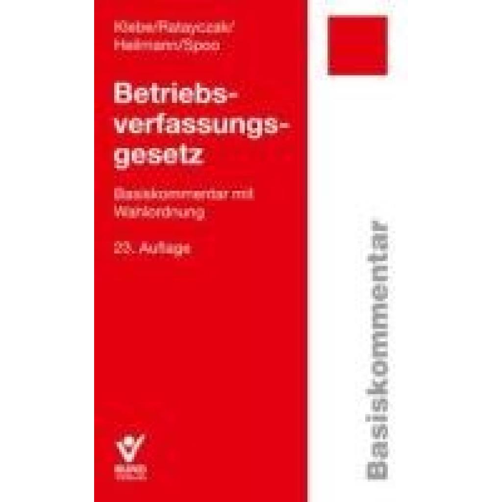 9783766373793 - Klebe Thomas Betriebsverfassungsgesetz (BetrVG)