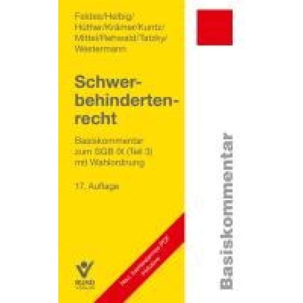 9783766373908 - Feldes Werner Schwerbehindertenrecht