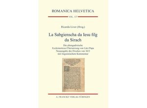 9783772085918 - La Sabgienscha da Iesu filg da Sirach - Ricarda Liver Kartoniert (TB)