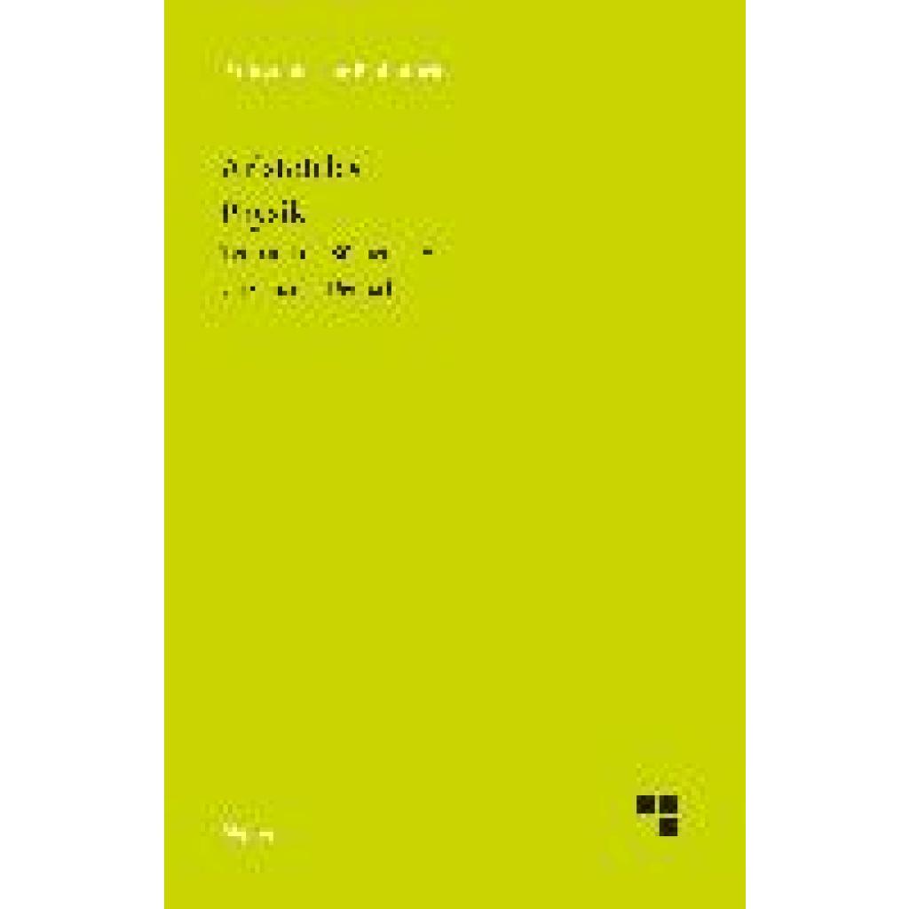 9783787338702 - Aristoteles Physik Teilband 1 Bücher I bis IV