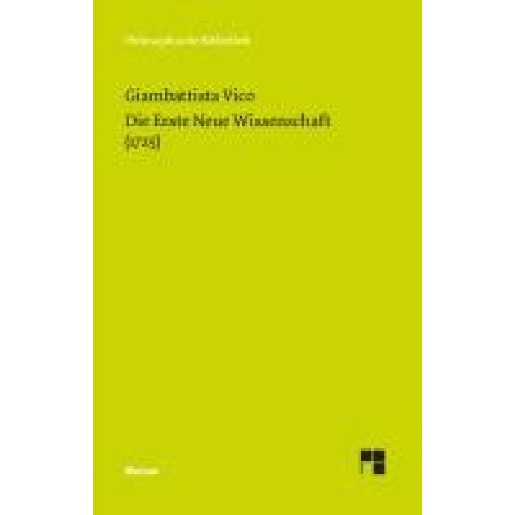 9783787342310 - Vico Giambattista Die Erste Neue Wissenschaft (1725)