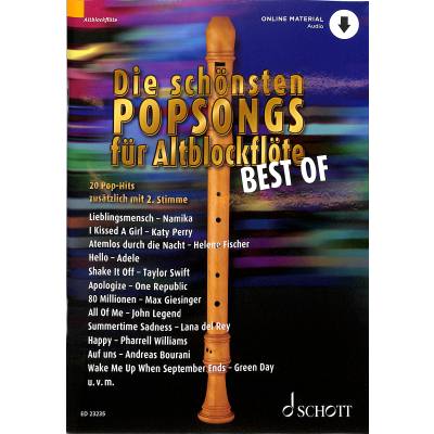 9783795719395 - Noten Die schÃ¶nsten Popsongs Best of AltblockflÃ¶te incl downloadcode ED 23235