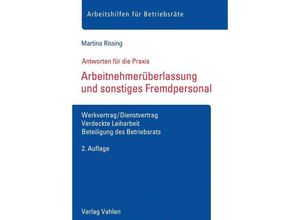 9783800666140 - Arbeitnehmerüberlassung und sonstiges Fremdpersonal - Martina Rissing Kartoniert (TB)