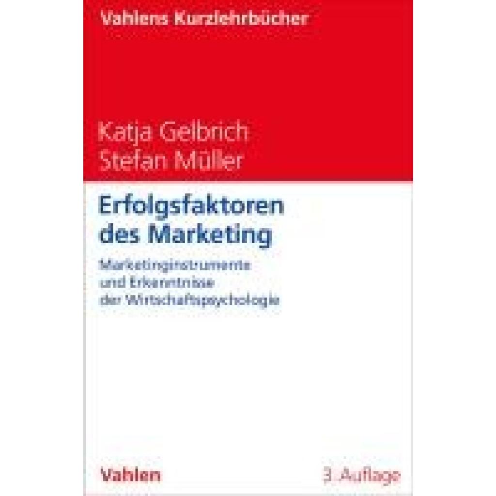 9783800673599 - Gelbrich Katja Erfolgsfaktoren des Marketing