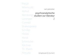 9783826067730 - Psychoanalytische Studien zur Literatur 2 - Carl Pietzcker Kartoniert (TB)