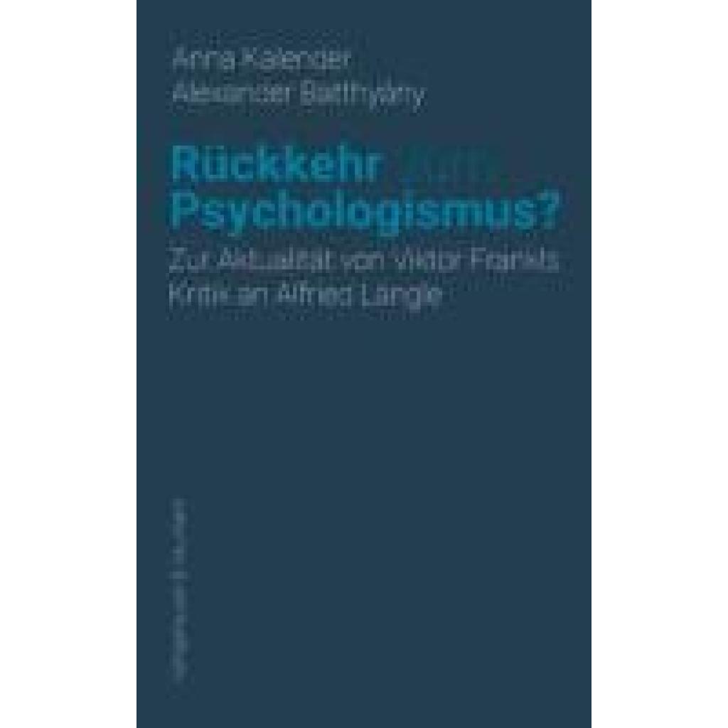9783826086212 - Kalender Anna Rückkehr zum Psychologismus?