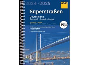 9783826422959 - ADAC Superstraßen Autoatlas 2024 2025 Deutschland 1200000 Österreich Schweiz 1300000 mit Europa 145 Mio Kartoniert (TB)