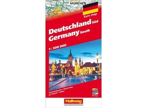 9783828308916 - Hallwag Straßenkarte Deutschland Süd   Germany South Karte (im Sinne von Landkarte)