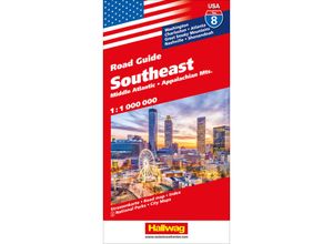 9783828309890 - Hallwag Strassenkarten   Southeast Middle Atlantic Appalachian Mts Nr 08 USA Road Guide 11 Mio Karte (im Sinne von Landkarte)