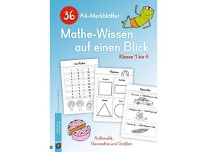 9783834639981 - 36 A4-Merkblätter Mathe-Wissen auf einen Blick - Klasse 1 bis 4 Geheftet