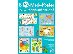 9783834645869 - Merk-Poster - 6 A1-Merk-Poster für den Sachunterricht - Jahreskreis Körper Waldtiere Epochen Kontinente vom Korn zum Brot