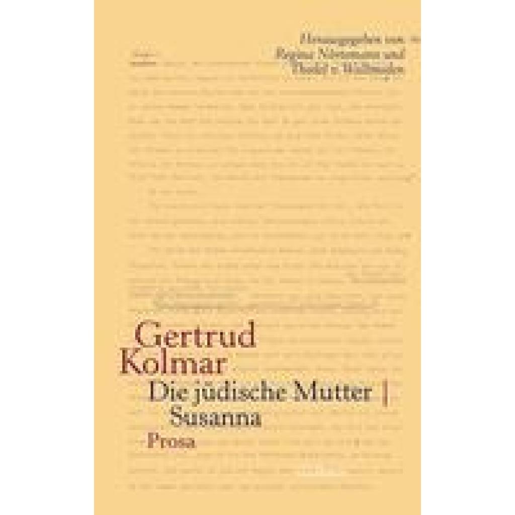 9783835333888 - Kolmar Gertrud Die jüdische Mutter | Susanna