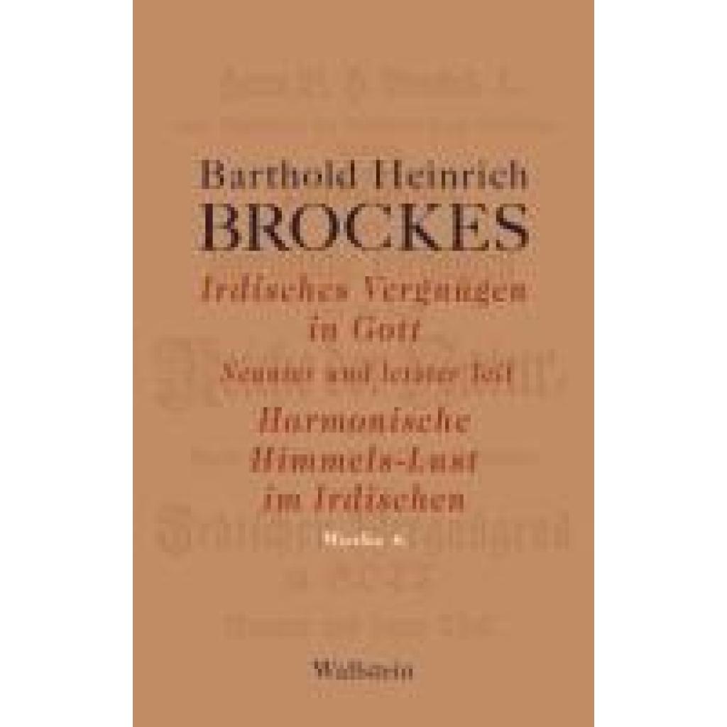 9783835356511 - Brockes Barthold Heinrich Irdisches Vergnügen in Gott