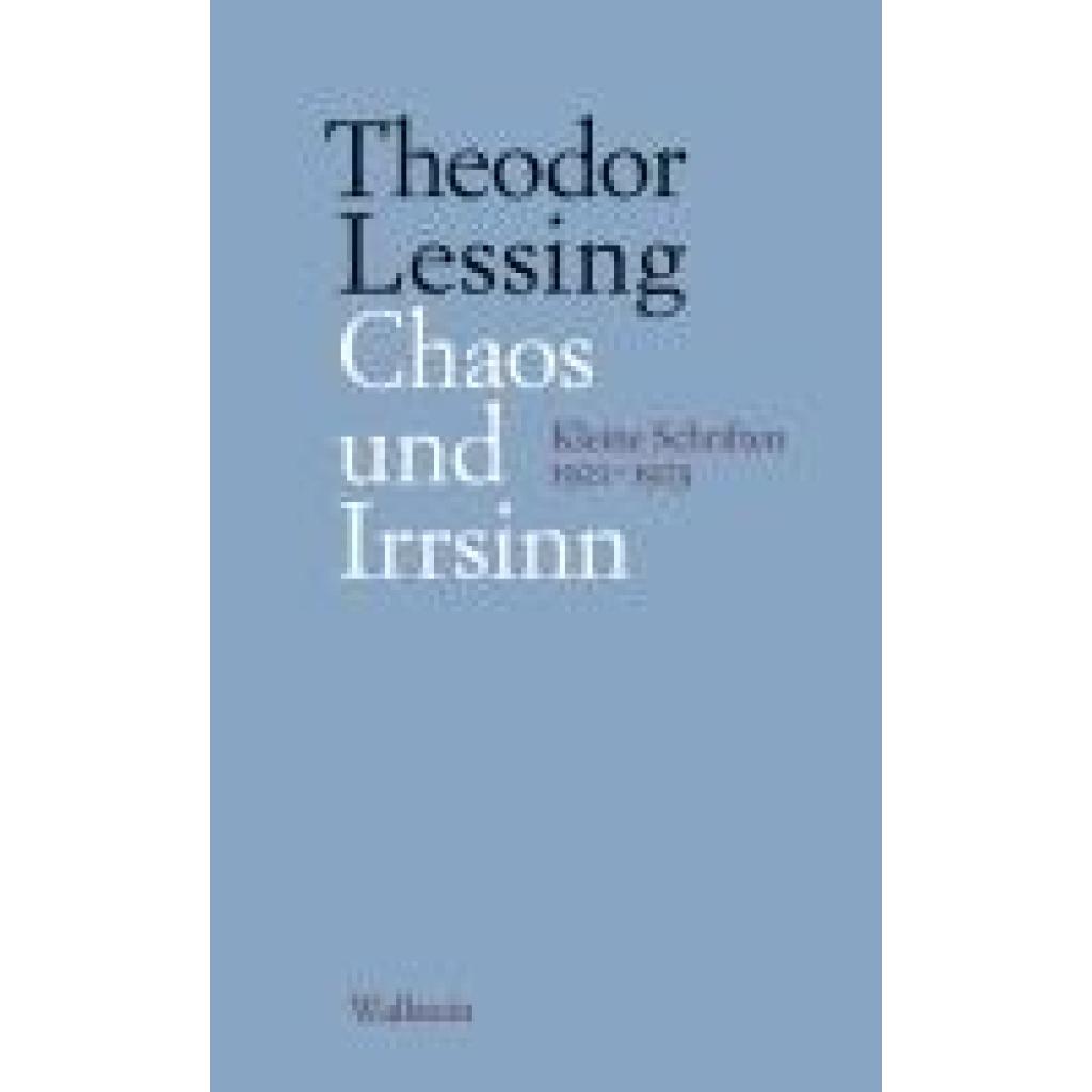 9783835356665 - Lessing Theodor Chaos und Irrsinn