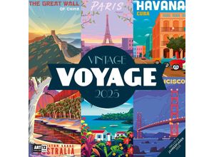 9783838445038 - Vintage Voyage - Reiseposter - Kalender 2025 - 30x30