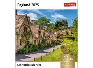 9783840033353 - England Sehnsuchtskalender 2025 - Wochenkalender mit 53 Postkarten