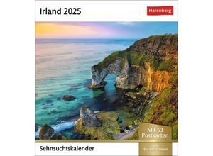 9783840033377 - Irland Sehnsuchtskalender 2025 - Wochenkalender mit 53 Postkarten