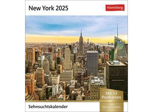 9783840033407 - New York Sehnsuchtskalender 2025 - Wochenkalender mit 53 Postkarten