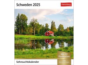 9783840033445 - Schweden Sehnsuchtskalender 2025 - Wochenkalender mit 53 Postkarten