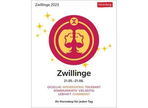 9783840033698 - Zwillinge Sternzeichenkalender 2025 - Tagesabreißkalender - Ihr Horoskop für jeden Tag