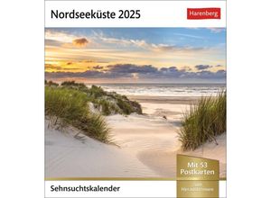 9783840033902 - Nordseeküste Sehnsuchtskalender 2025 - Wochenkalender mit 53 Postkarten