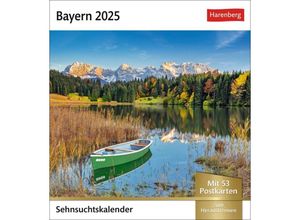 9783840033919 - Bayern Sehnsuchtskalender 2025 - Wochenkalender mit 53 Postkarten