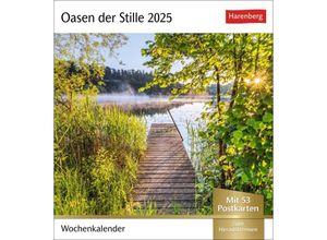 9783840035241 - Oasen der Stille Postkartenkalender 2025 - Wochenkalender mit 53 Postkarten